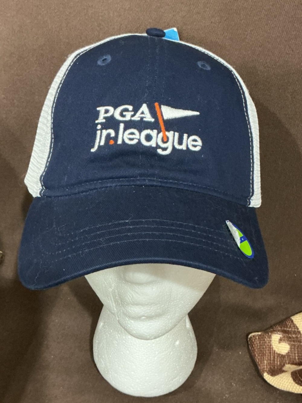 PGA Jr. League Navy/White Adult Size SnapBack Hat